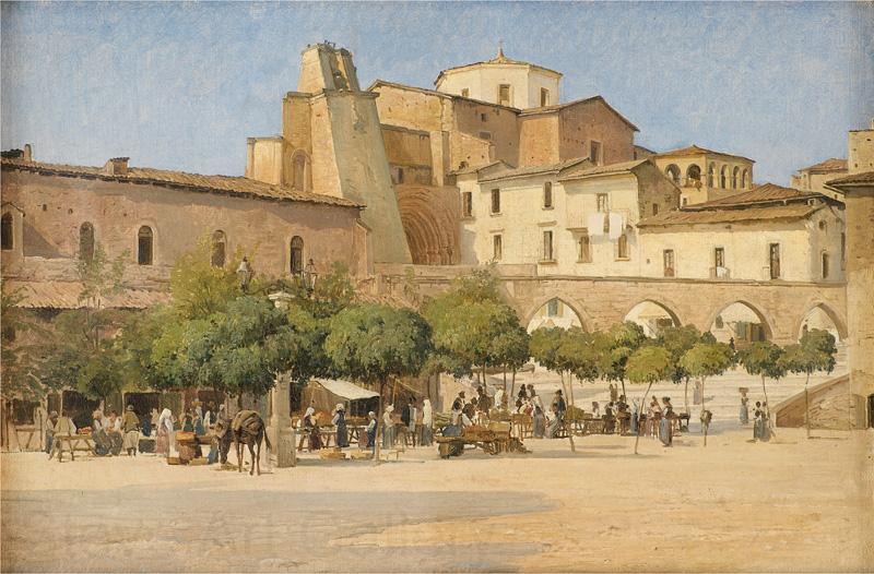 Edvard Petersen The square in Sulmona